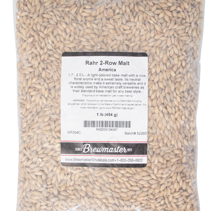 Malt - Rahr 2-Row - Per Lb (Showroom Only)