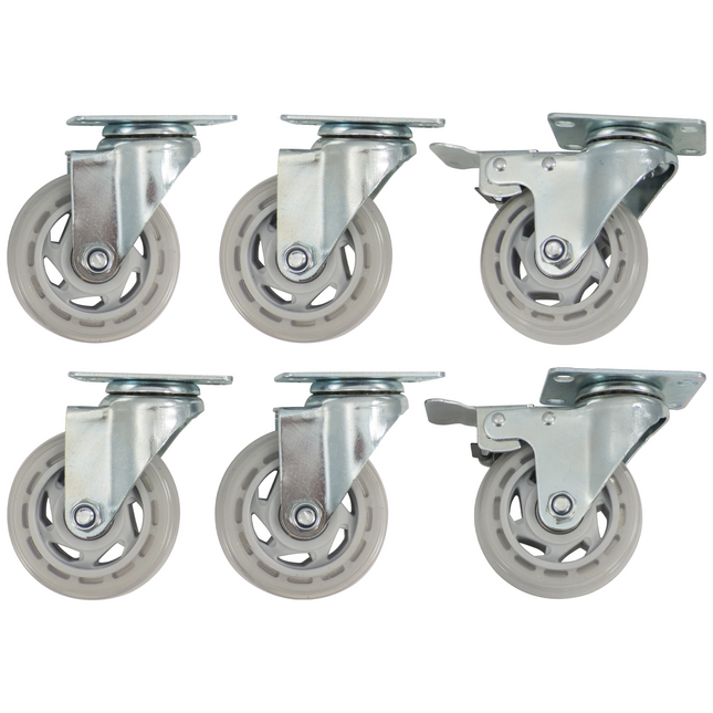 Komos Kegerator - Set of 6 - Heavy Duty Castor Wheel Upgrade for Double-Wide Kegerator - KG435