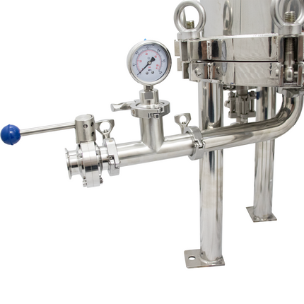 BevBright Stainless Steel Lenticular Filter Housing - 12 in. - 1 High