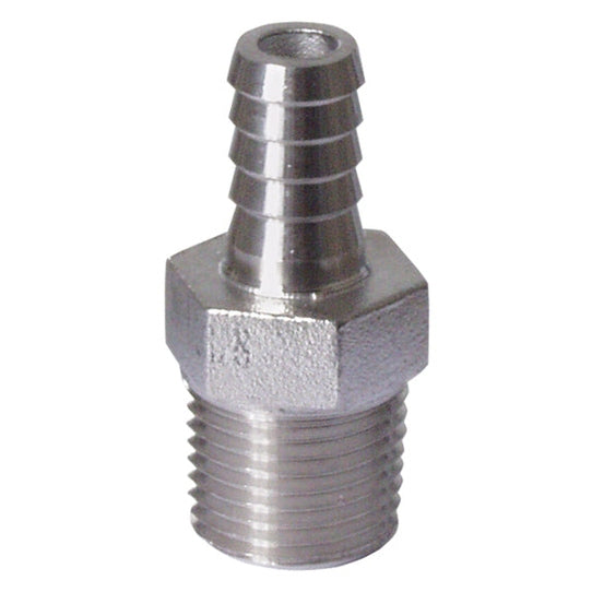 Stainless - 1/2 in. MPT x 3/8 in. Barb (1/4 in. ID)