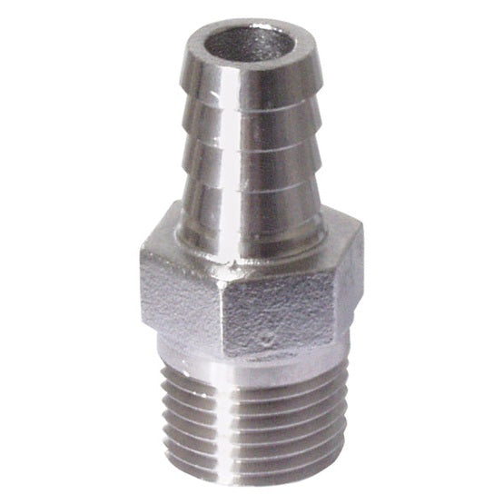Stainless - 1/2 in. MPT x 5/8 in. Barb (3/8 in. ID)