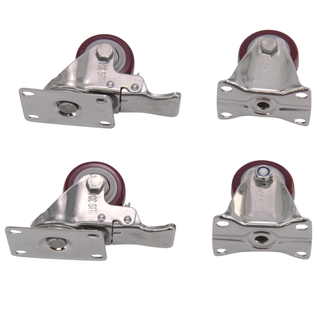 Casters - Set of 4 - 2 x Locking, 2 x Non-Locking