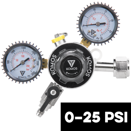 KOMOS Universal 25 - Dual Gauge CO2 Regulator - 25 psi