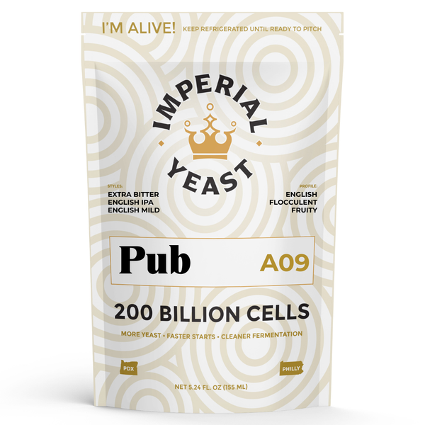Imperial Yeast | A09 Pub Ale | Beer Yeast | Double Pitch | 200 Billion Cells