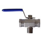 Stainless - 1/4 in 3 Way Ball Valve - FPT x MPT x FPT