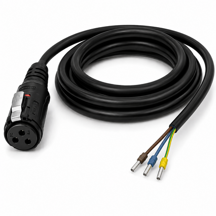 Brewtools - Stromkabel, 2m, LP24 3-pin, DIY crimped - LP24 3-pin female 3x2.5mm2