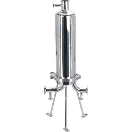 BevBright 316 Electro Polished S/S Cartridge Filter Housing - 10 in. - 1 Module Capacity