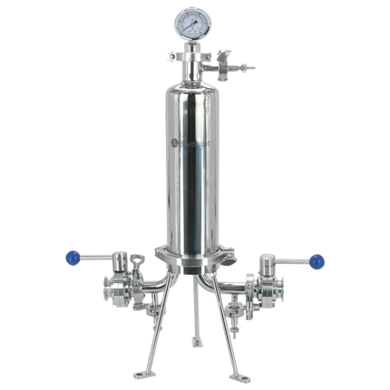 BevBright 316 Electro Polished S/S Cartridge Filter Housing - 10 in. - 1 Module Capacity