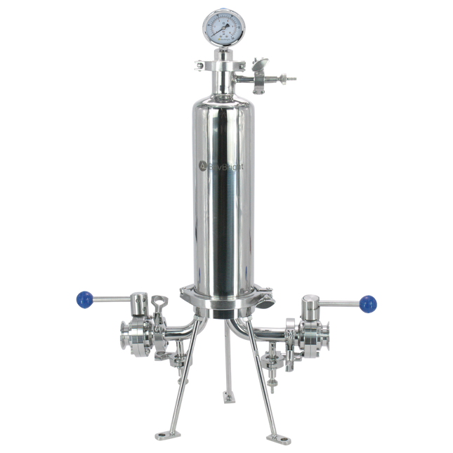 BevBright 316 Electro Polished S/S Cartridge Filter Housing - 10 in. - 1 Module Capacity